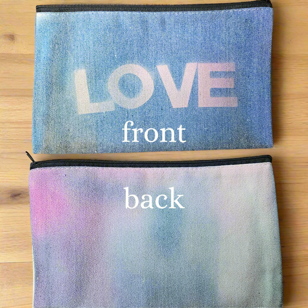 Ice-Dyed Canvas Pouch