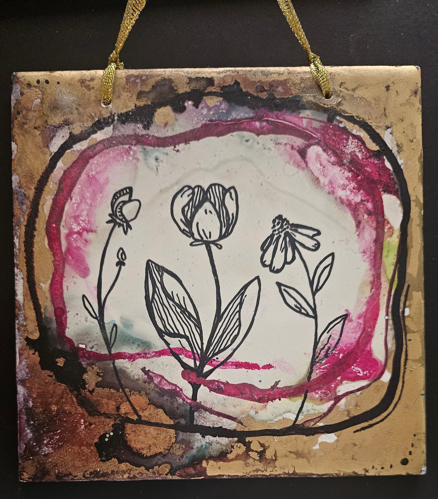 Hand Painted Ceramic Tile Art