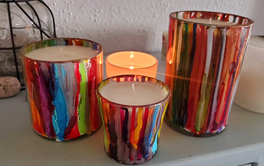 Rainbow Drizzle Candles